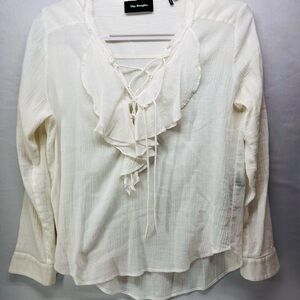 The Kooples Women's Ivory Lace-Up Blouse